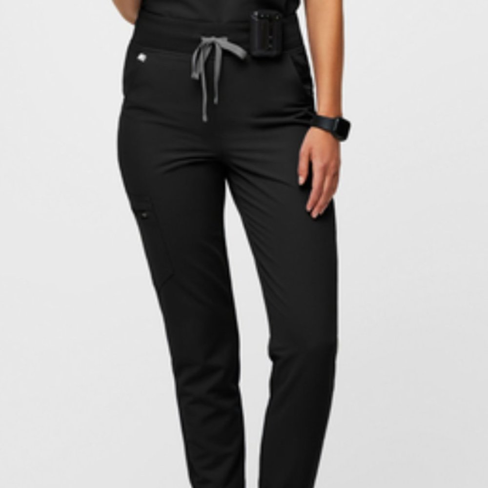 Women's Black Zamora™ High Waisted - Petite Jogger Scrub Pants - XSP Black